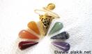 Golden Om Cage Pendulum with Chakra Cones